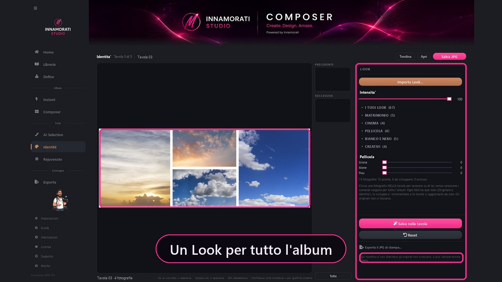Identité: un Look per tutto l'album, tavola per tavola, senza toccare gli originali