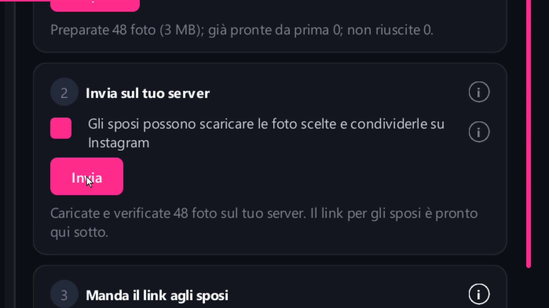 Customer choice: you send the bride and groom a link, from the phone they choose with a heart and you find their choices in Composer as golden hearts